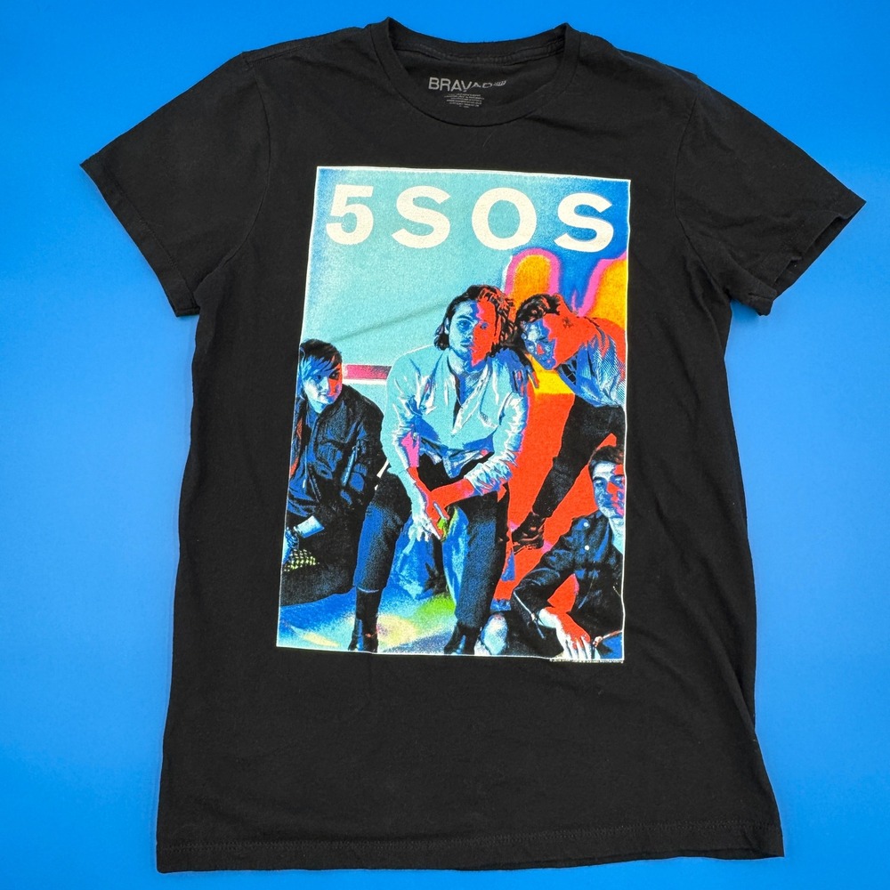 5SOS 5 Seconds of Summer Black‎ Graphic T Shirt Bravado Size S